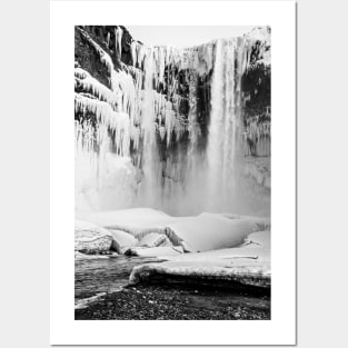 Frozen Waterfall, Iceland Posters and Art